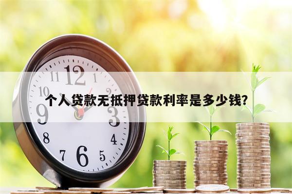个人贷款无抵押贷款利率是多少钱?