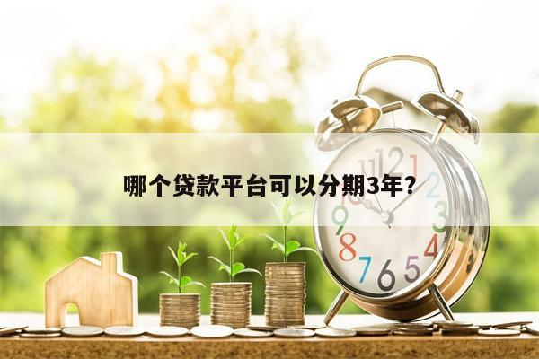 哪个贷款平台可以分期3年?