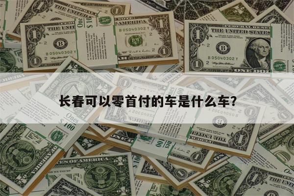 长春可以零首付的车是什么车?