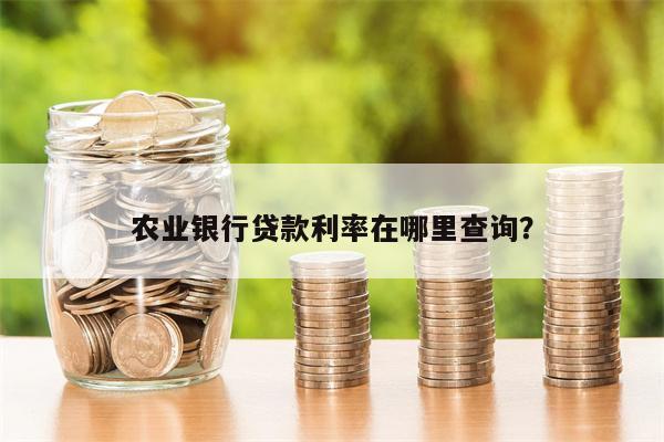 农业银行贷款利率在哪里查询?