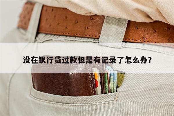 没在银行贷过款但是有记录了怎么办?