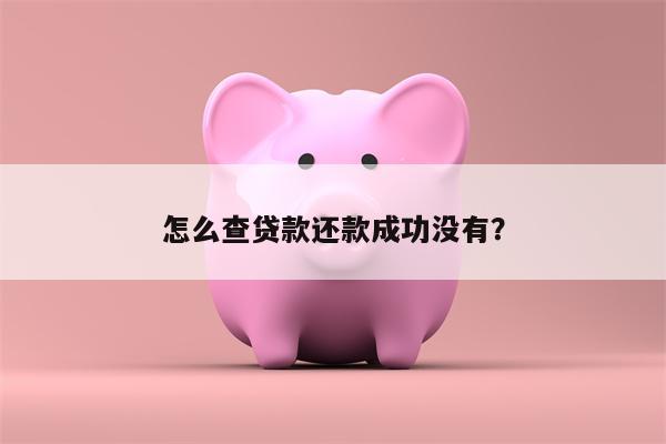 怎么查贷款还款成功没有?