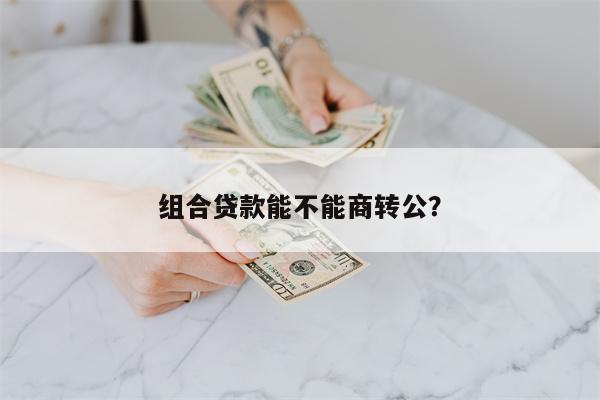 组合贷款能不能商转公?