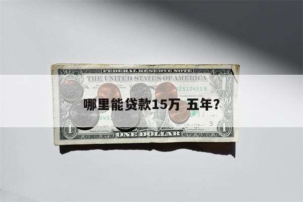 哪里能贷款15万 五年?