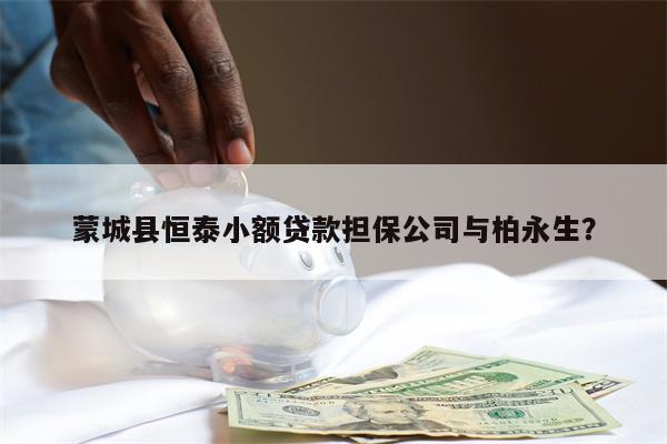 蒙城县恒泰小额贷款担保公司与柏永生?