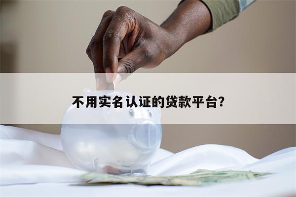 不用实名认证的贷款平台?