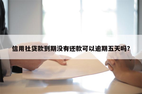 信用社贷款到期没有还款可以逾期五天吗?