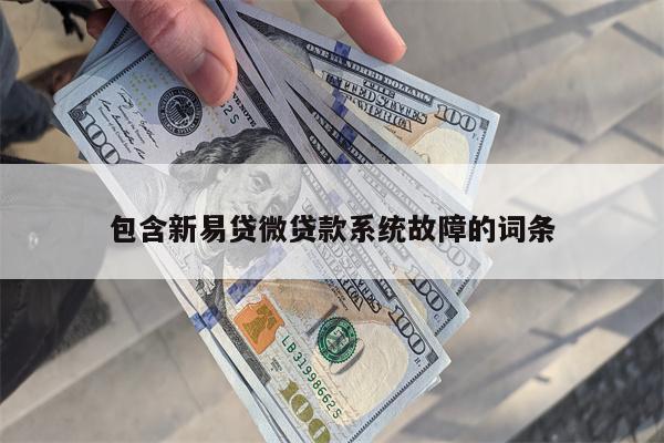 包含新易贷微贷款系统故障的词条