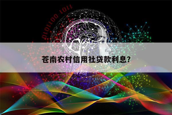 苍南农村信用社贷款利息?