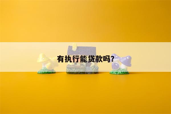 有执行能贷款吗?
