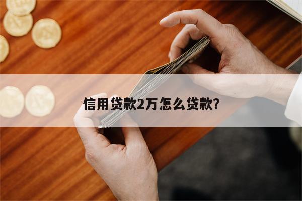 信用贷款2万怎么贷款?