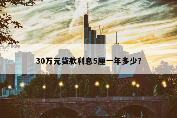 30万元贷款利息5厘一年多少?