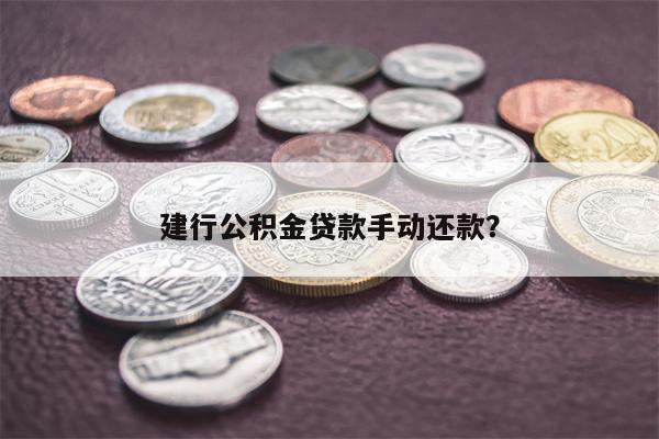 建行公积金贷款手动还款?