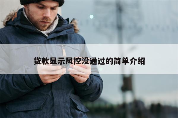 贷款显示风控没通过的简单介绍
