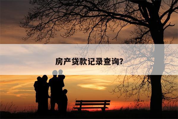 房产贷款记录查询?