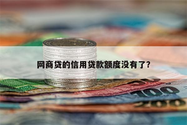 网商贷的信用贷款额度没有了?