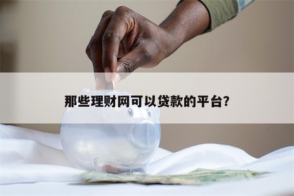 那些理财网可以贷款的平台?