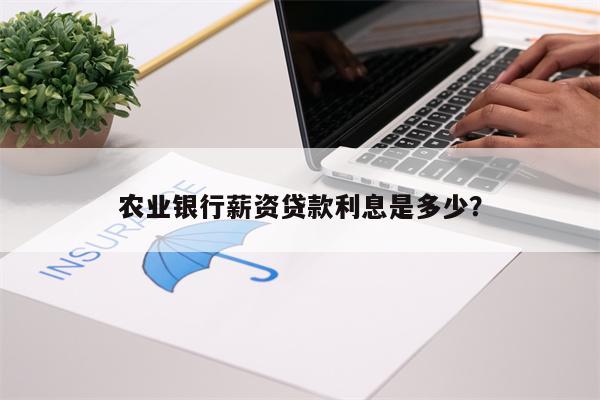 农业银行薪资贷款利息是多少?