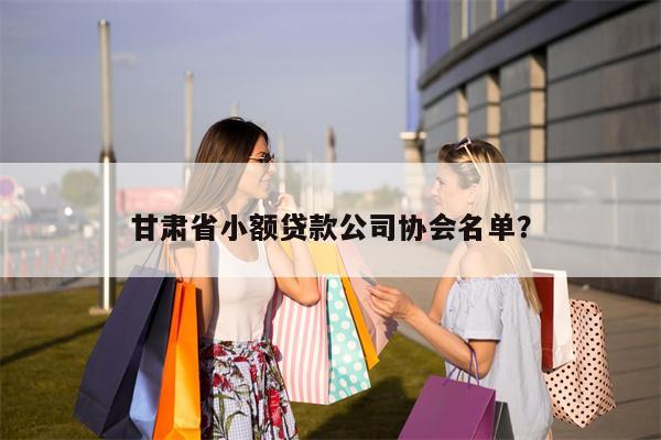 甘肃省小额贷款公司协会名单?