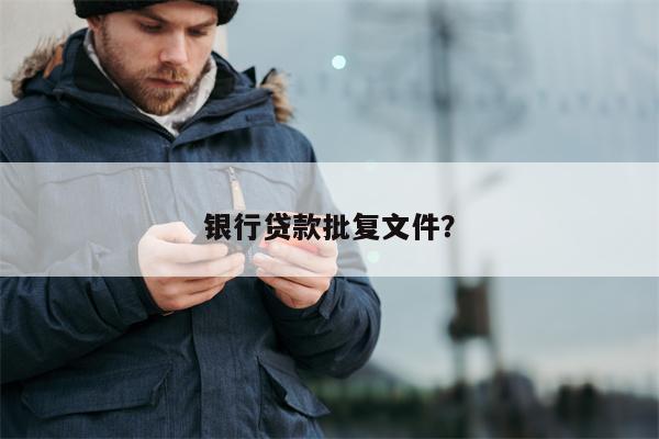 银行贷款批复文件?