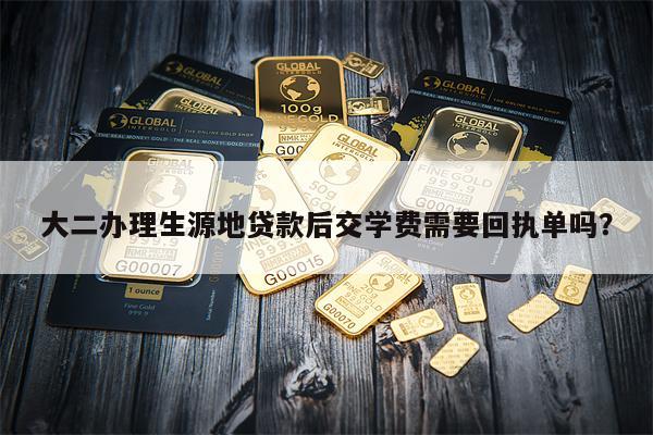 大二办理生源地贷款后交学费需要回执单吗?