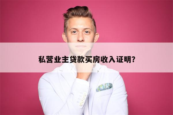 私营业主贷款买房收入证明?