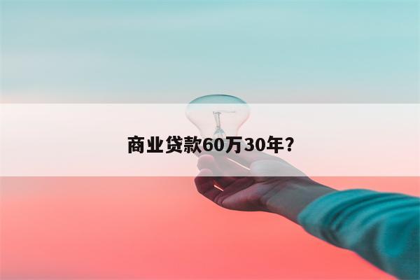 商业贷款60万30年?