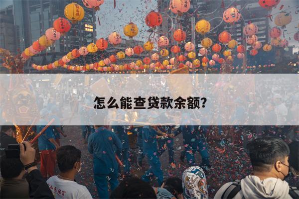 怎么能查贷款余额?