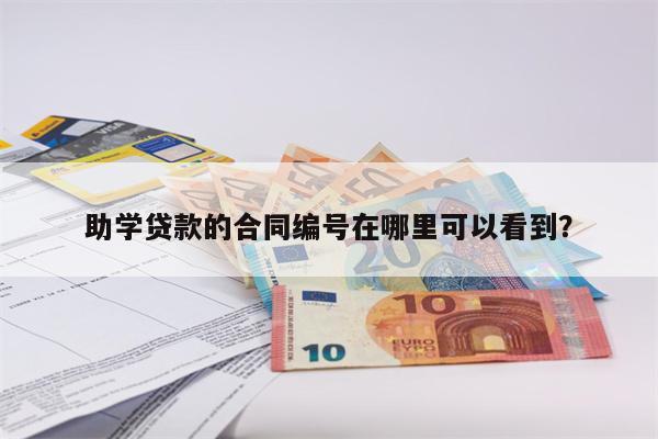 助学贷款的合同编号在哪里可以看到?