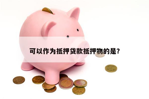 可以作为抵押贷款抵押物的是?