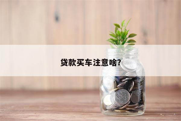 贷款买车注意啥?