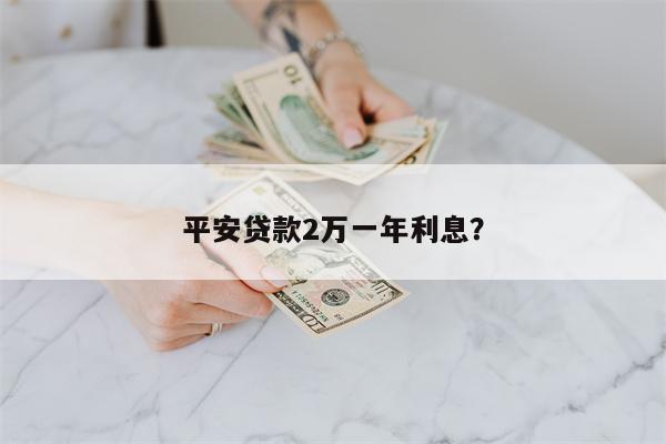 平安贷款2万一年利息?
