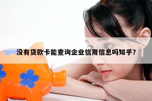 没有贷款卡能查询企业信用信息吗知乎?