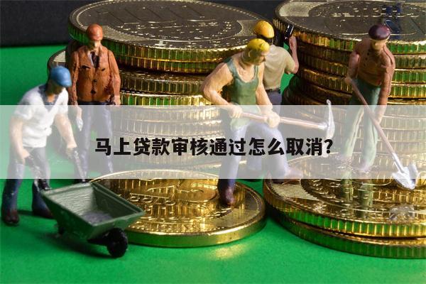 马上贷款审核通过怎么取消?