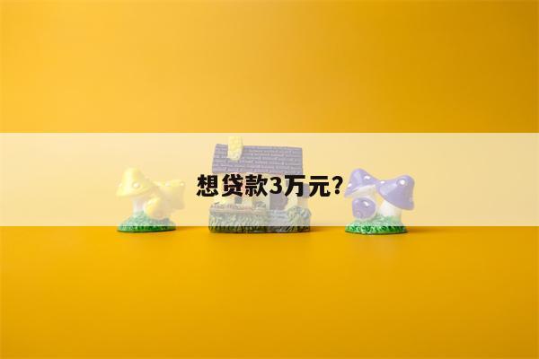 想贷款3万元?