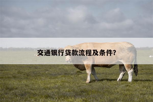 交通银行贷款流程及条件?