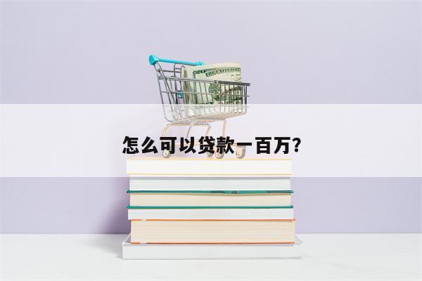 怎么可以贷款一百万?