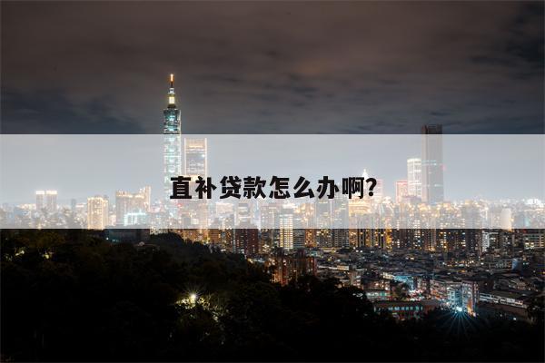直补贷款怎么办啊?