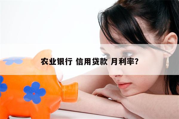 农业银行 信用贷款 月利率?