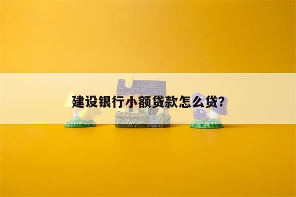 建设银行小额贷款怎么贷?