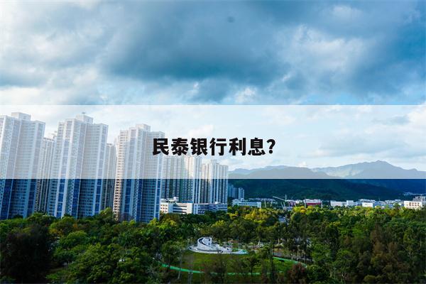 民泰银行利息?