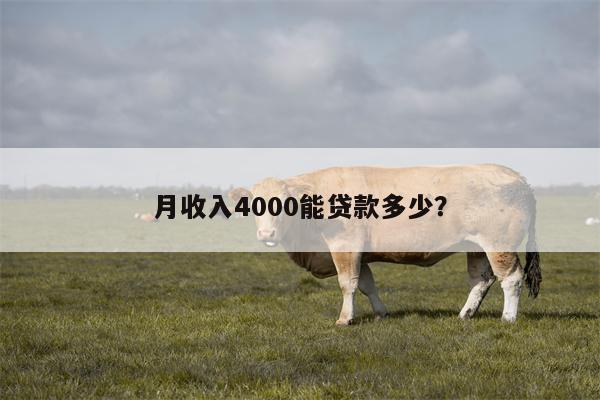 月收入4000能贷款多少?