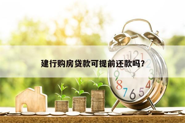 建行购房贷款可提前还款吗?