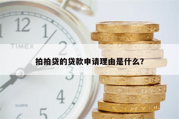 拍拍贷的贷款申请理由是什么?