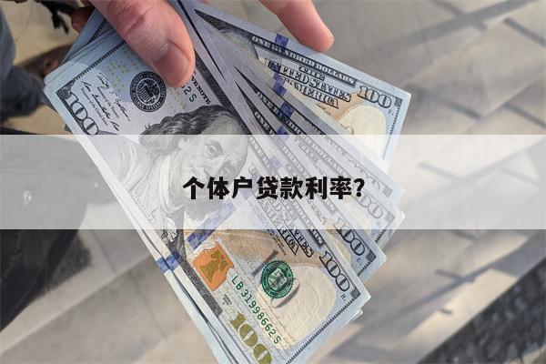 个体户贷款利率?