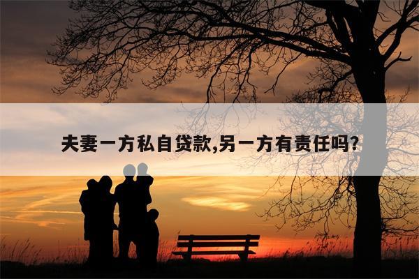 夫妻一方私自贷款,另一方有责任吗?