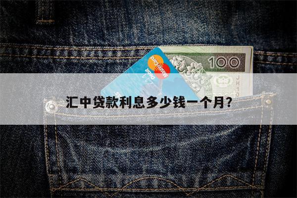汇中贷款利息多少钱一个月?
