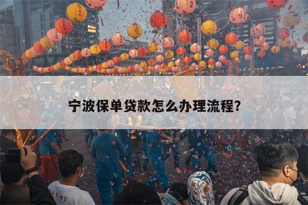 宁波保单贷款怎么办理流程?