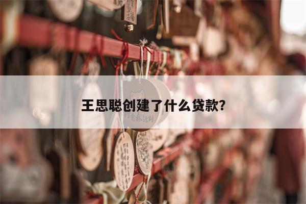 王思聪创建了什么贷款?