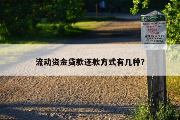 流动资金贷款还款方式有几种?